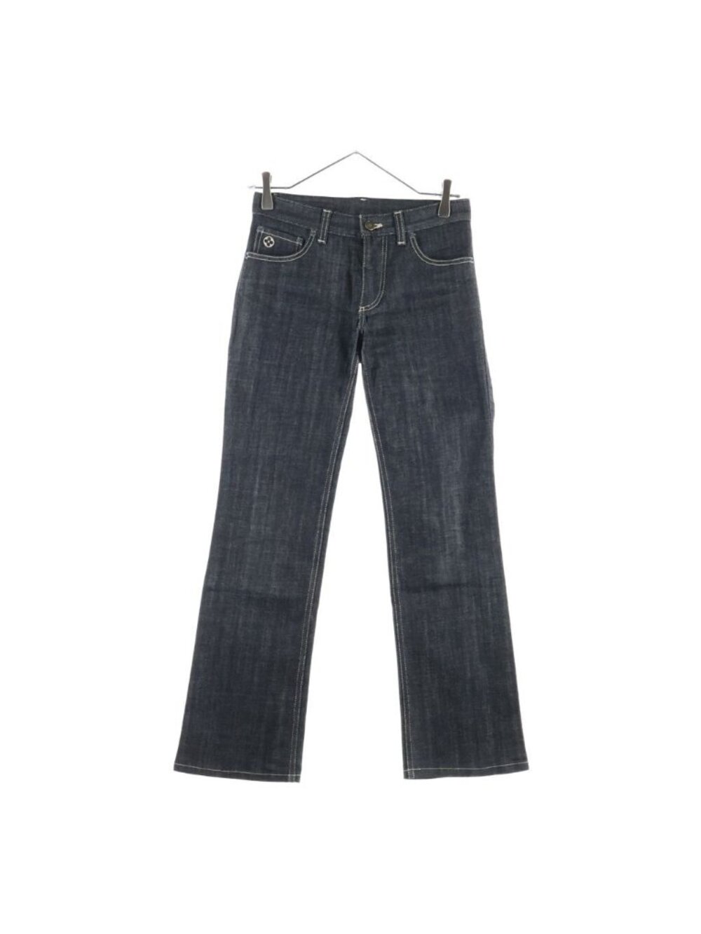 Louis Vuitton Toile Denim Logo Embroidery Semi Flare Gray